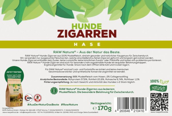 RAW Nature Hunde-Zigarre mit Hase PUR