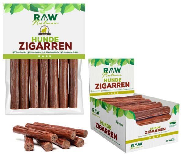 RAW Nature Hunde-Zigarre mit Hase PUR